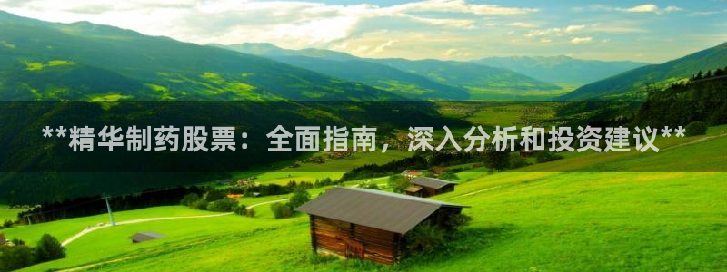九游会老哥俱乐部必备的交流社区：**精华制药股票：全面指南，深入分析和投资建议**