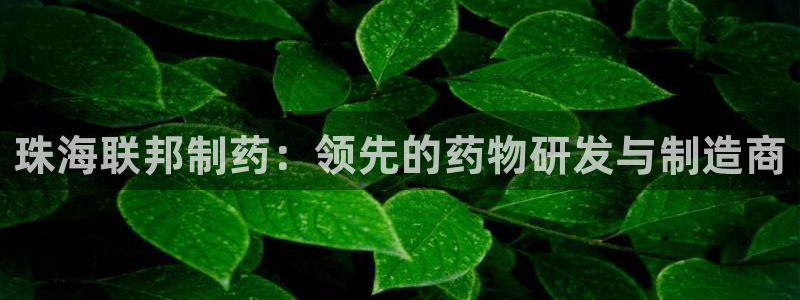 九游会老哥俱乐部官方网站：珠海联邦制药：领先的药物研发与制造商