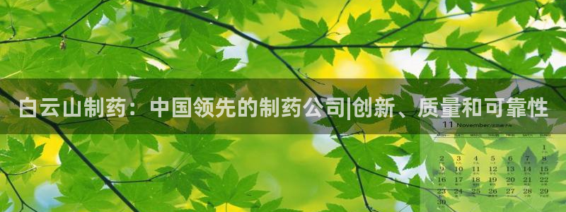 九游会老哥俱乐部官网：白云山制药：中国领先的制药公司|创新、质量和可靠性