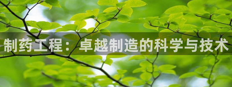ag九游会老哥俱乐部：制药工程：卓越制造的科学与技术