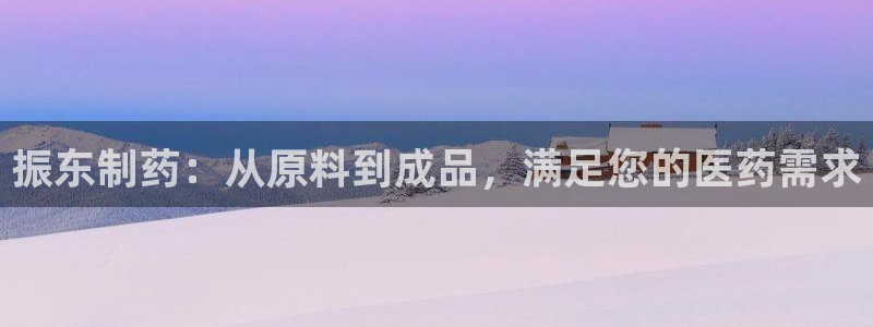 9游会老哥：振东制药：从原料到成品，满足您的医药需求