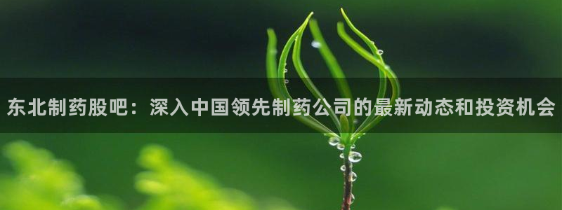 九游老哥俱乐部官网登录网址：东北制药股吧：深入中国领先制药公司的最新动态和投资机会